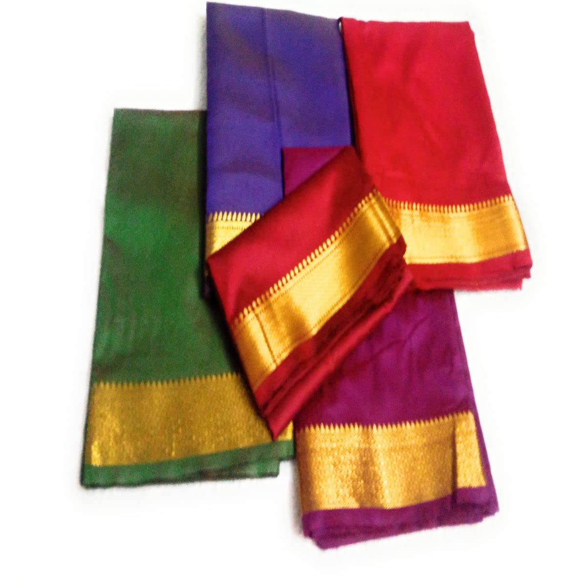 Silk-Cotton Blouse Piece Material for Women, Unstitched, Combo of 5 (1 Meter Each) - Navratri Special, Durga Puja Special, Oti Bharan, Ugadi Special -C124_DES_AB_BX054-image-24