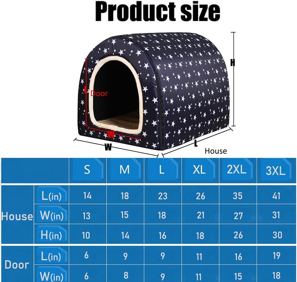 Image of Cat Bed or Dog Bed,2 Ways to Use,Indoor Pet House with Fluffy Mat,Removable and Washable Cover,Splash-Proof House and Non-Slip Bottom,for Cats and Small Dogs(S Plaid & Gray)