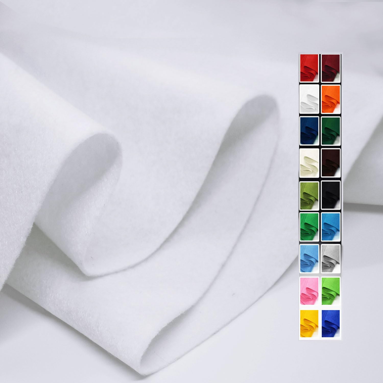 FANOMMI White Felt Fabric 36" X 36"(1 Square Yard), 1.6mm Thick Soft and Durable Flexible Craft Felt by The Yard for Sewing DIY Art Craft Project Decorations