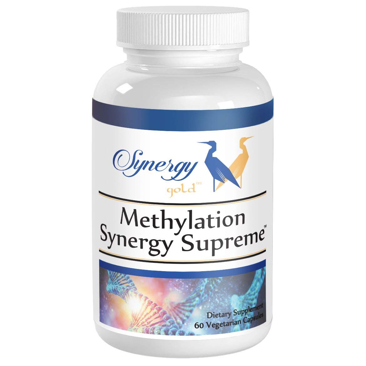 Methylation Synergy Supreme - MTHFR Support, 100% L-5-MTHF Folate, TMG, NAC, Doctor Recommended - 30 Day Supply VCaps by Synergy Gold