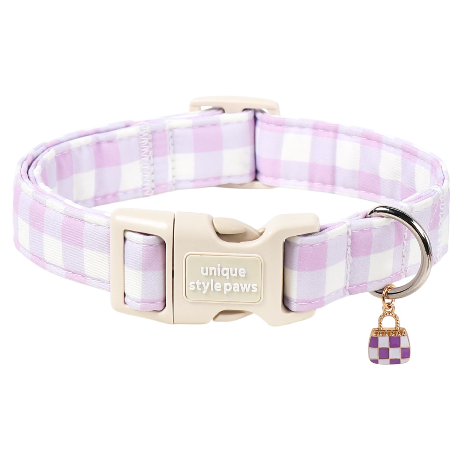 Collier chien violet réglable avec boucle plastique solide toutes tailles