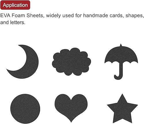 Miniatura 5 de uxcell Hojas de espuma EVA negras de 12 x 9 pulgadas, 0.236 in de grosor para manualidades, paquete de 24