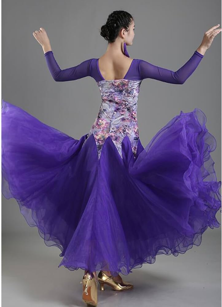 Amazon.co.jp: 社交ダンス 衣装 モダンドレス ワルツ モダン