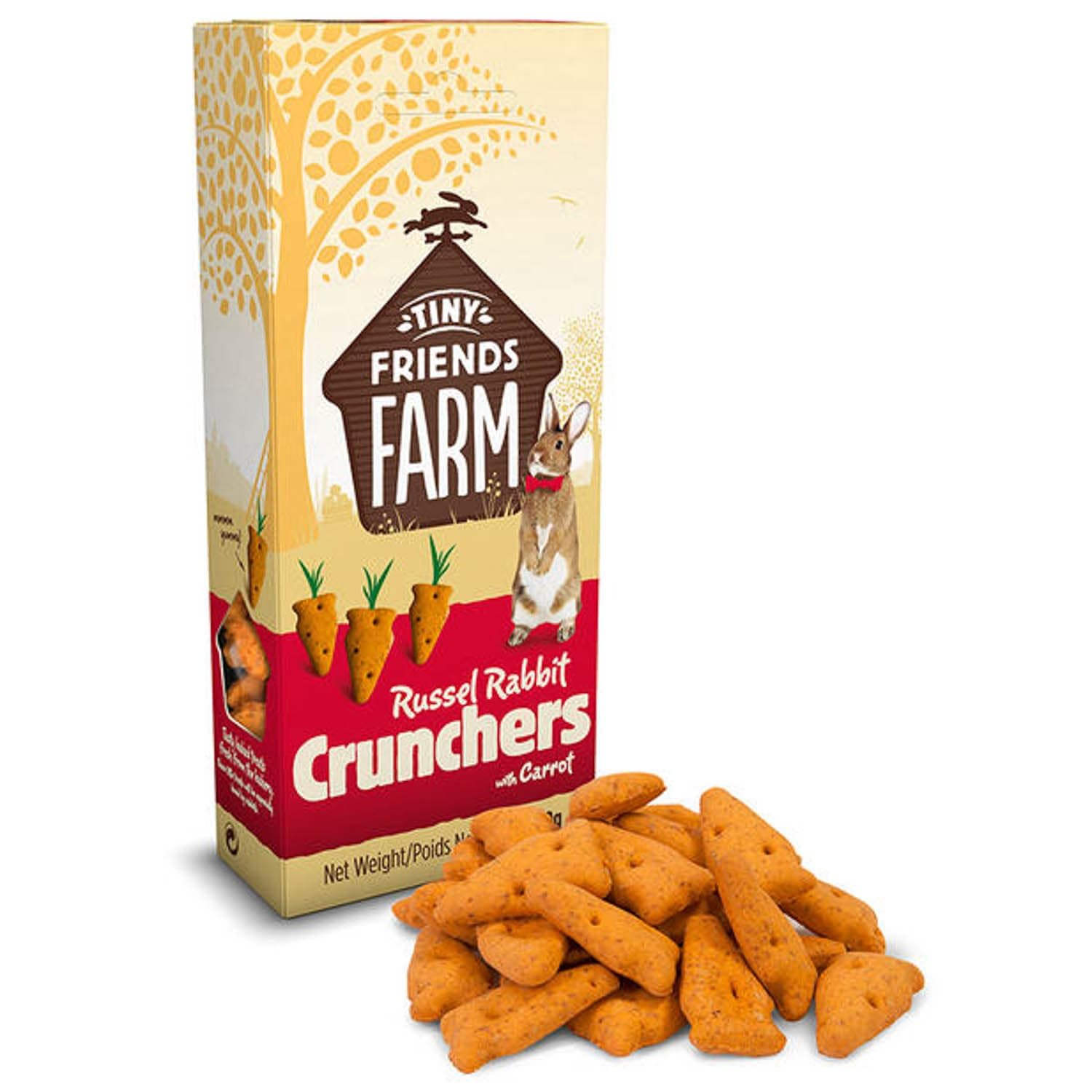 Tiny Friends Farms Healthy Baked Bites for Rabbits - Natural and Nutritious Treats - Resealable Treat Bag - Dietary Supplements - Snacks - All-Natural Ingredients (Crunchers (120g))