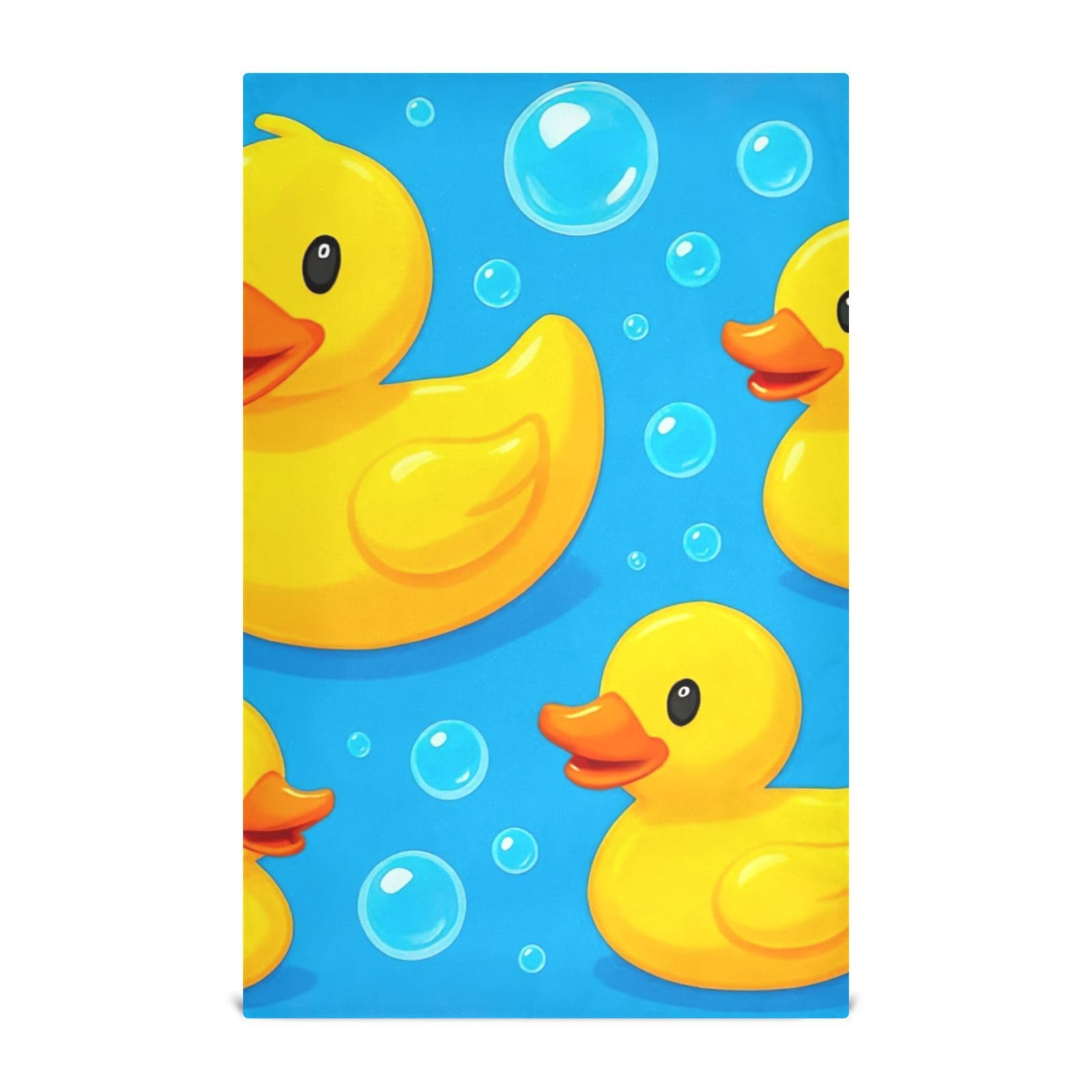 Torchons de comptoir bleus GAIREG motif canards jaunes 71x45,7 cm