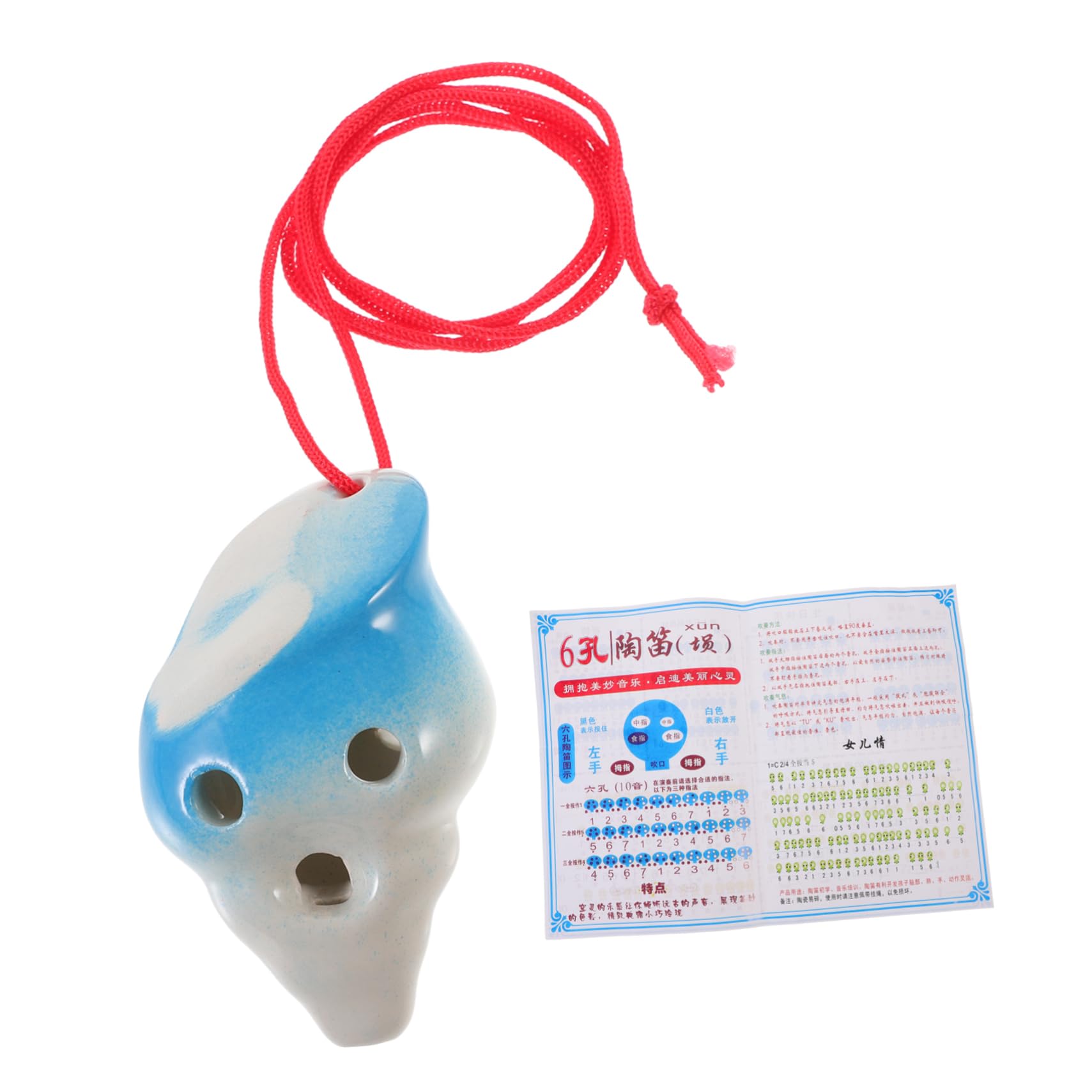 Toddmomy Decorative Ocarina Conch Shape 6-hole Wind Instrument for Boys and Girls Beginners Ceramic Material Portable Random Style