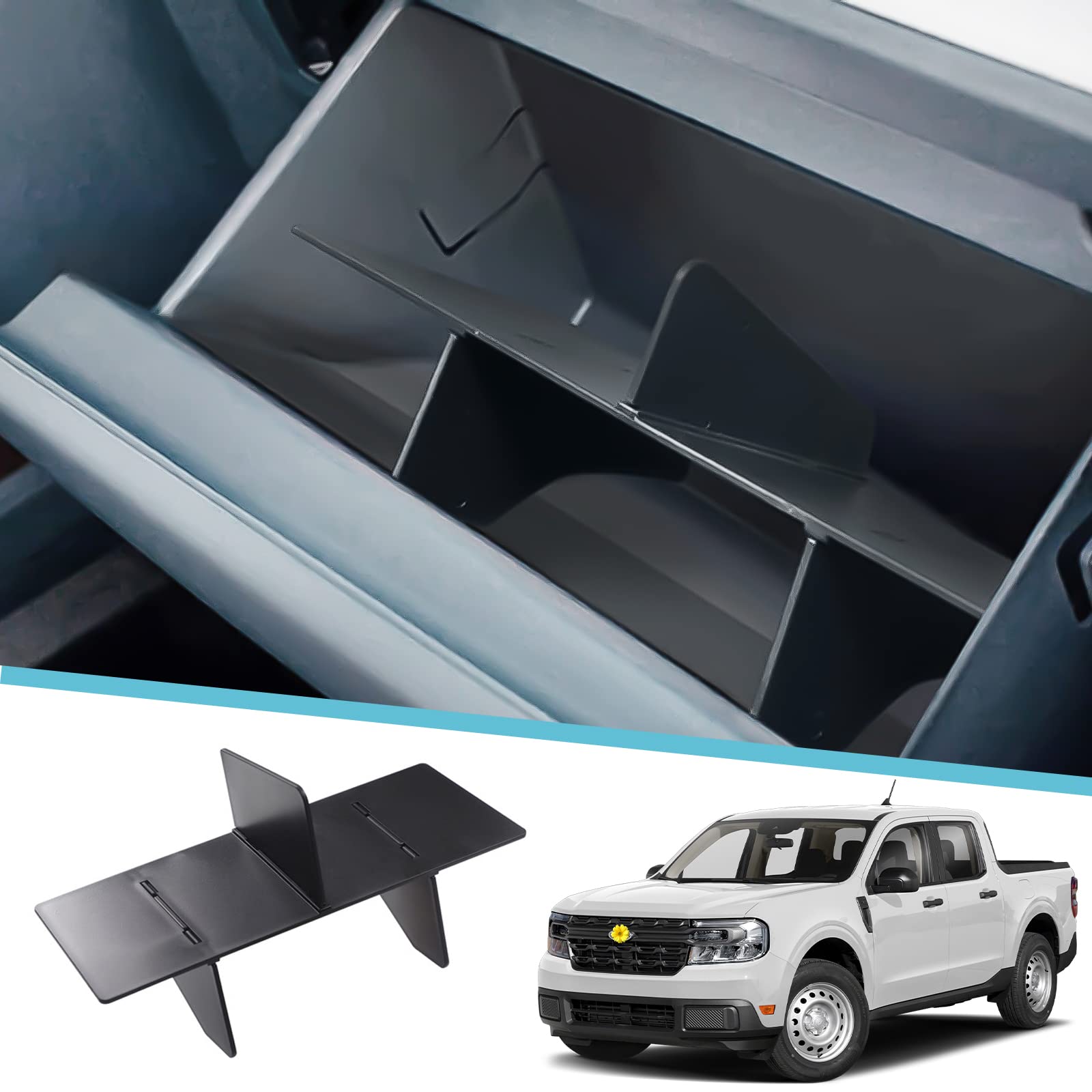 CDEFG 2022 2023 Maverick Center Console Organizer Tray for 2023 Maverick Truck Console Box Tray Storage Box Insert Tray Coin Container 2022 2023 Maverick Pickup Truck Accessories