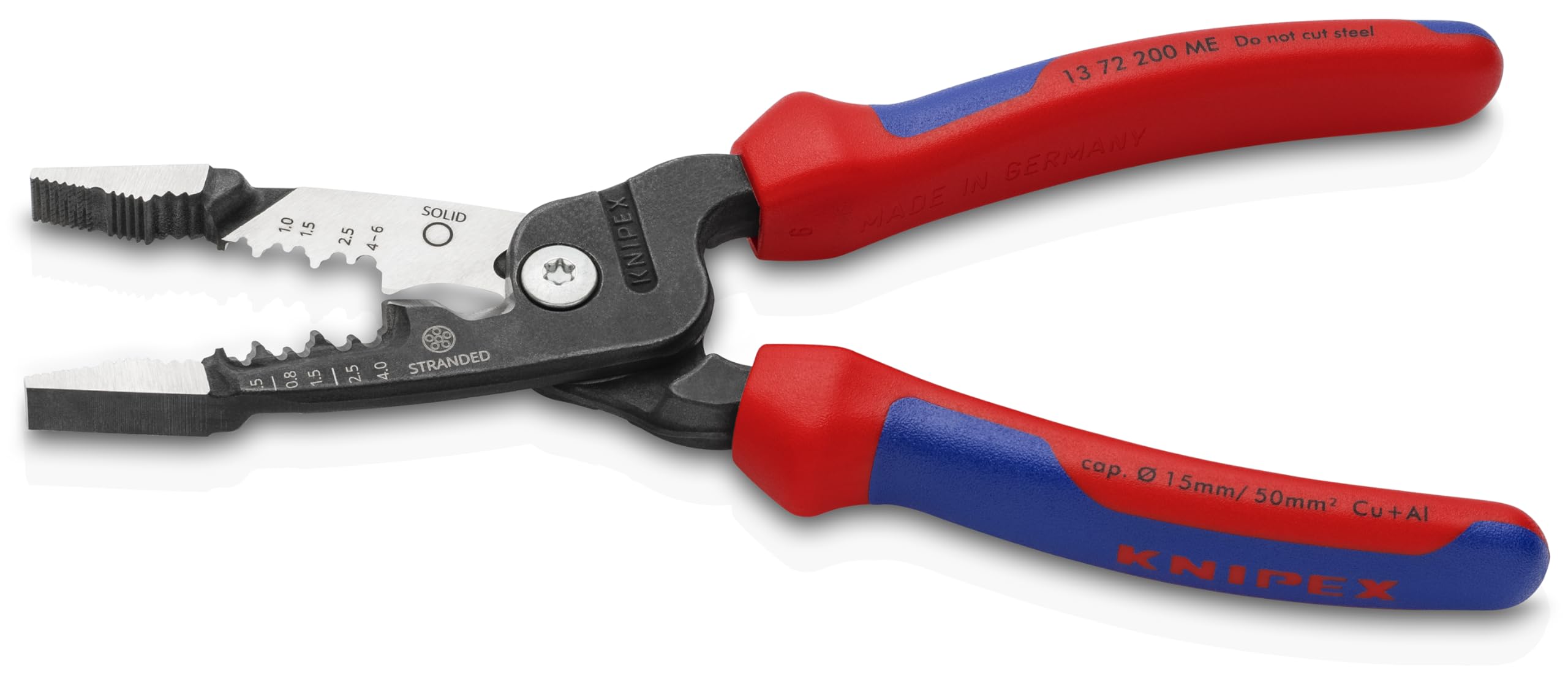 KNIPEX Pinza multifunzione per elettricisti modello metrico con impugnature multicomponente 200 mm, 13 72 200 ME