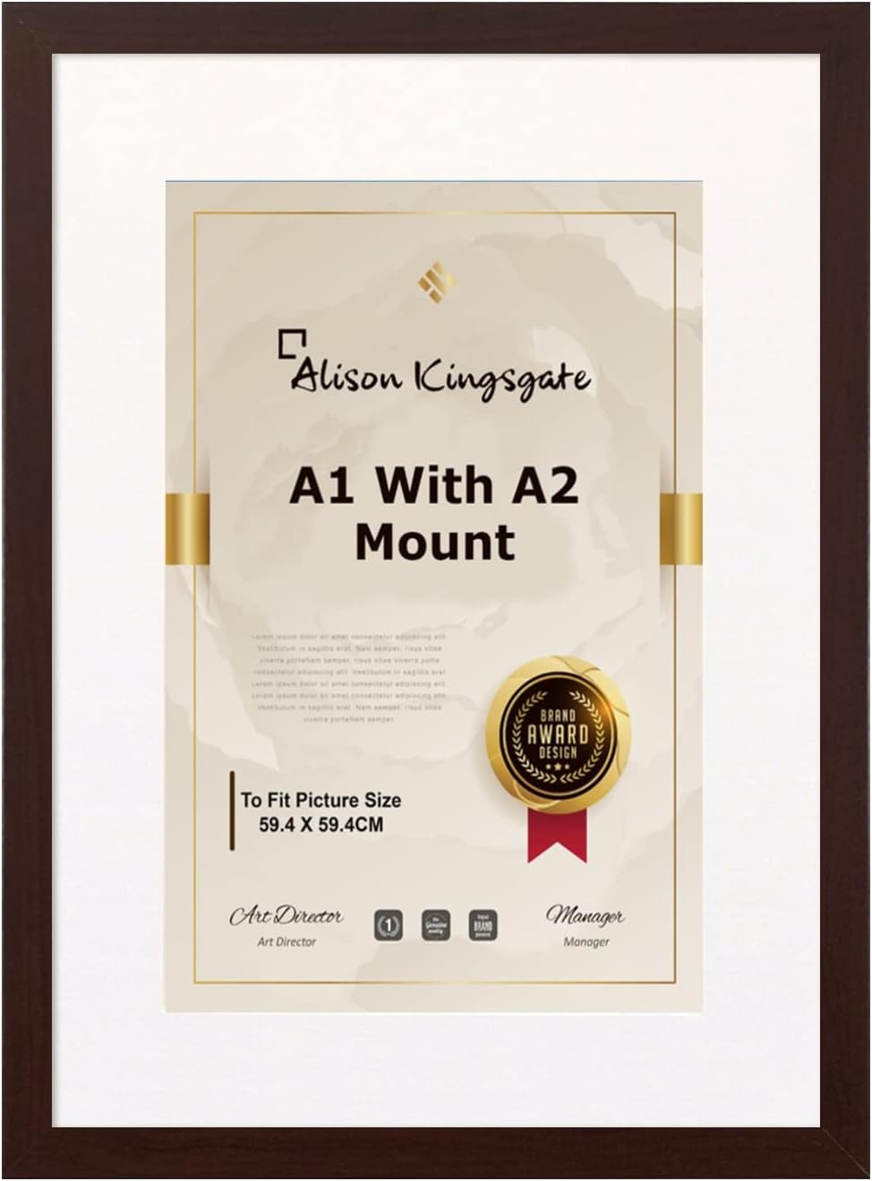 Alison Kingsgate Premium Mahogany A1 Frame With A2 Mount With White