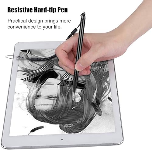 Miniatura 6 de Wendry Bolígrafo resistente de punta dura compatible con todos los dispositivos de pantalla táctil resistiva, lápiz óptico resistente con cuerda de