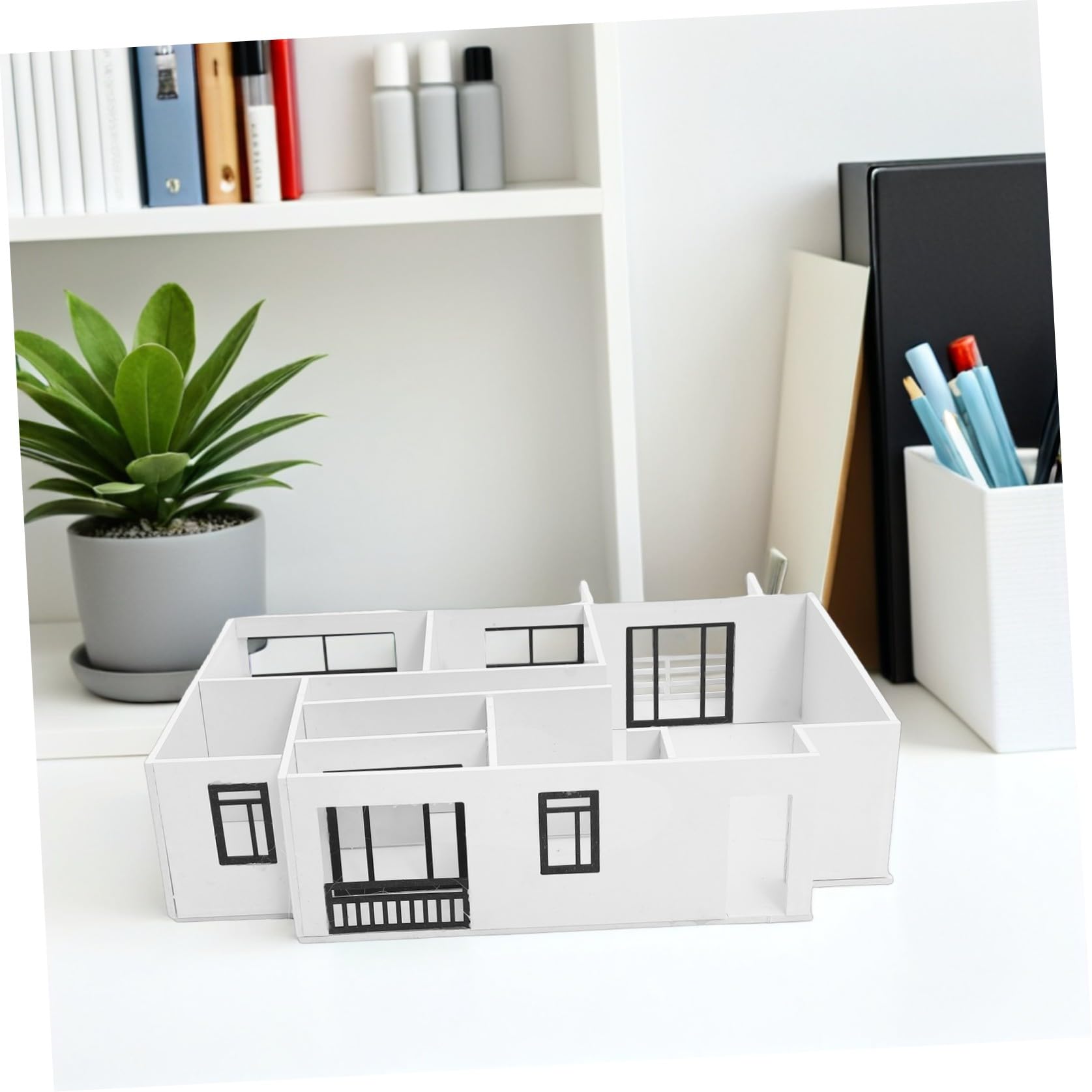 Kit Fai da Te per Casa in Miniatura 1:25, Modello Architettonico di Edificio Incompiuto, Layout 3d di Appartamento Due Camere, Soggiorno, Cucina e Bagno, per Hobby e Progettazione
