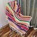 Eccbox Large Serape Blanket with Assorted Bright Colors - Mexican Tablecloth for Wedding Party Decorations