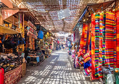 BELECO 20x10ft Fabric Morocco Market Backdrop Street Shops Souvenirs Background Africa Travel Kids Adults Portrait Photoshoot Studio Photography Props