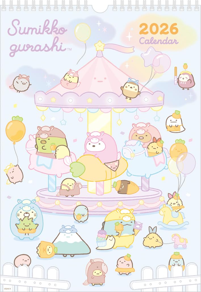 Sumikko Gurashi 2026 Wall Calendar B4 San-X Japanese Kawaii 13 Sheets