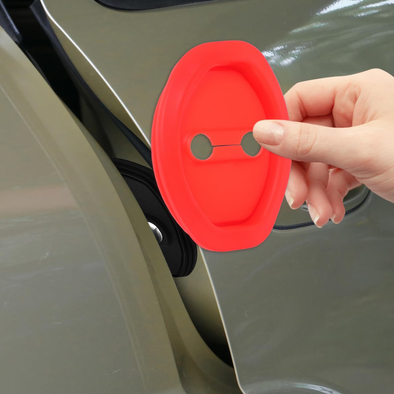 MOLUCKFU Universal Car Door Lock Protective Covers 4-Pack Silicone Shock Absorbers Noise Reduction Latch Guards for Scratch Prevention and Lock Longevity - Image 3