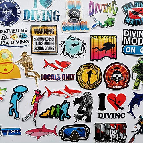 60Pcs Diving Sticker Scuba Diving Decals Outdoors Stickers for Water ...