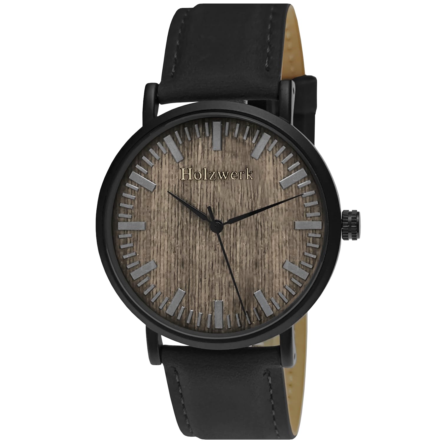 Holzwerk Germany Ręcznie wykonany płaski designerski zegarek unisex męski zegarek damski ekologiczny naturalny drewniany zegarek bransoletka zegarek analogowy klasyczny zegarek kwarcowy brązowy czarny