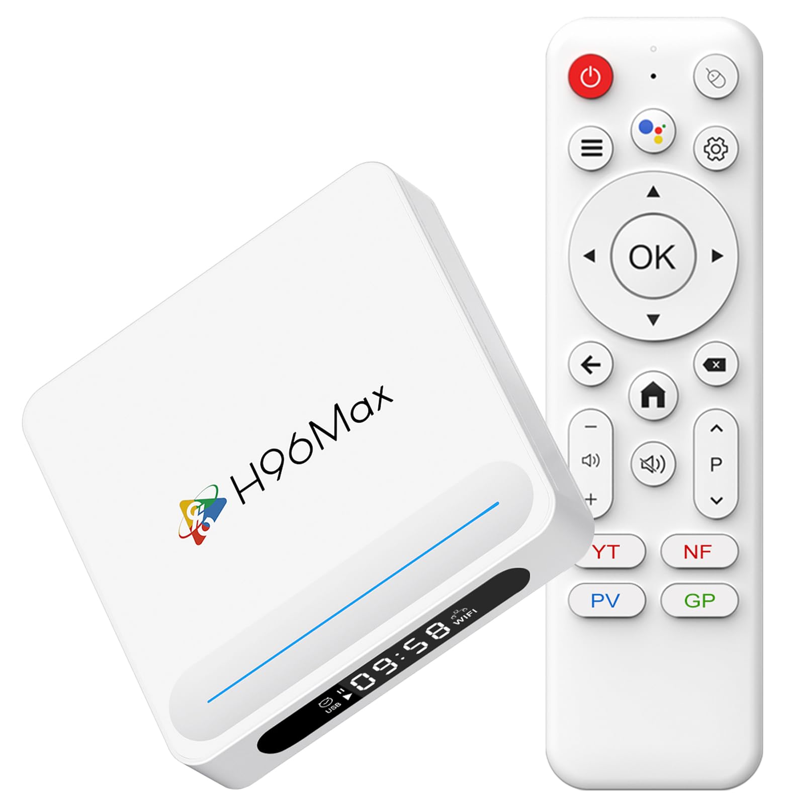 Android 14.0 TV Box, 4Go RAM 128Go ROM, LEFFOT 4K Ultra HD Boîtier TV ﻿ | Boitier IP-TV Android, Support Décodage 8K, Contrôle Vocale, WiFi 6, BT 5.4, 100M Ethernet, HDR10,H618 Quad-core A53