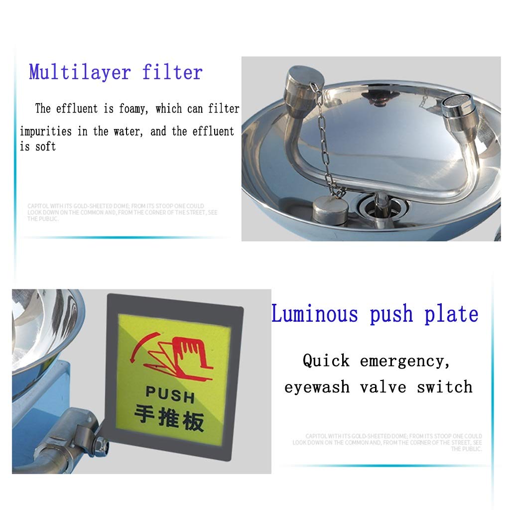 Lavaojos de emergencia de acero inoxidable, sistema de ducha de emergencia, estacha de emergencia, estación de lavado de ojos y lavado de cara combinada montada en la pared (color: estilo 2)