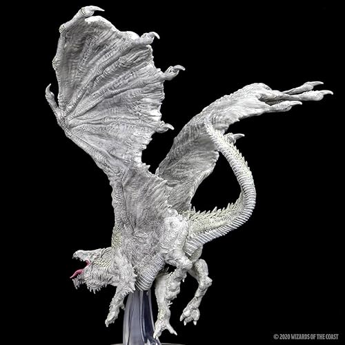 Vista 7 de WizKids D&D Icons of the Realms: Figura premium de dragón blanco adulto