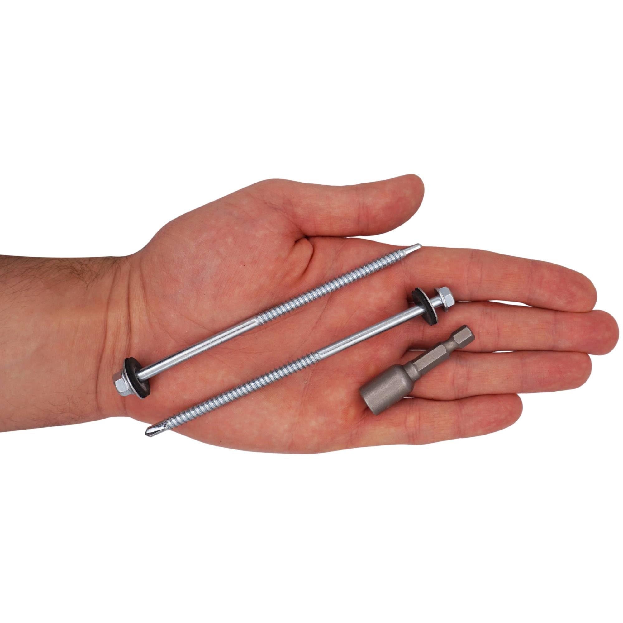 Zelfborende schroef DIN7504 K zeskant SW10 - 6.3x80 - staal ve