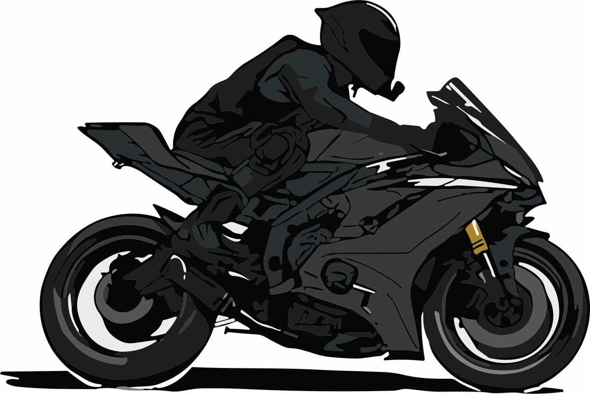 Artistic Decals Bike Wall Sticker for Living Room, Bedroom, Kids Room, Big Size Sticker, 3D Sticker of Royal Enfield, PVC Vinyl Wall Sticker (BIKE-24)-image-36
