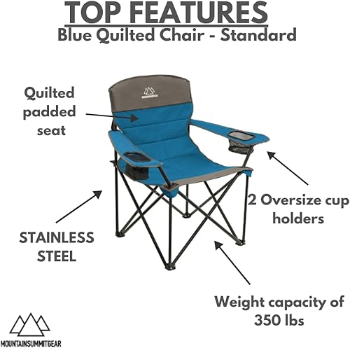 Miniatura 4 de MOUNTAIN SUMMIT GEAR Caddis Sports - Silla de camping estándar acolchada con asiento y respaldo acolchados para campamento, senderismo, mochilero,