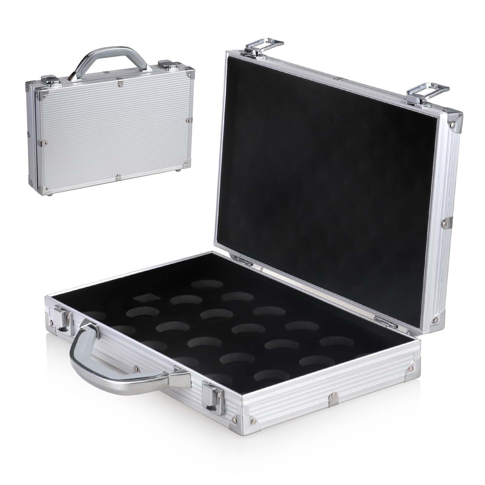 Snooker Ball Storage Case Snooker Ball Travel Case for 22 Billiards Balls, 2-1/16'' Silver (Box Only)