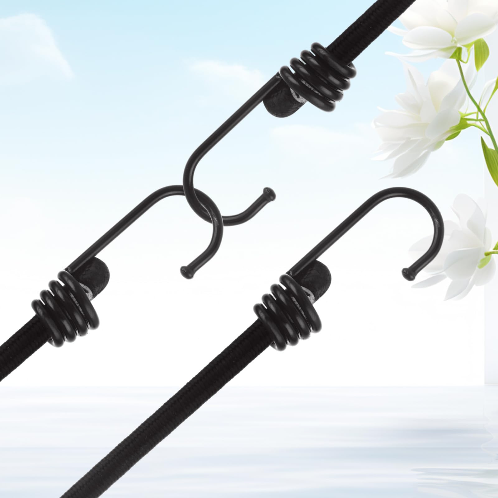 Heavy Duty Bungee Cords With Hooks – 48 Inch, 6-Pack Black, Weather Resistant, 1-Year Warranty