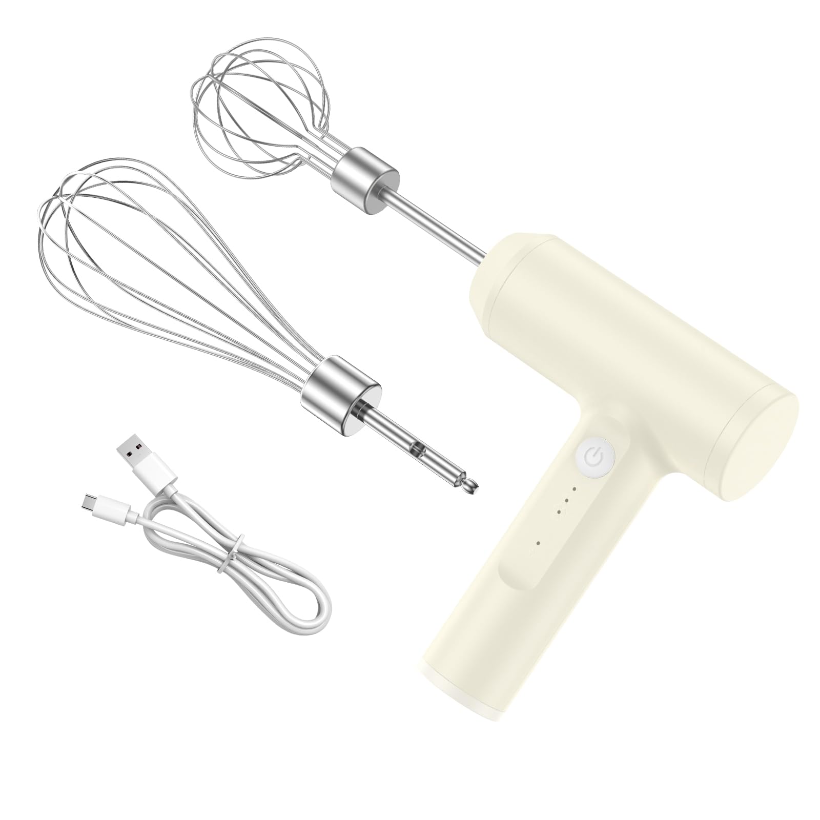 Cordless Electric Whisk Electric Hand Mixer Handheld Egg Beater with 3 Speeds 2000mAh USB Rechargeable Small Mixer for