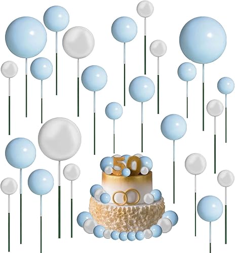 66 piezas de mini globos para decoración de tartas, bola de espuma, decoración de cupcakes, bolas de perlas, decoración de pastel de cumpleaños,