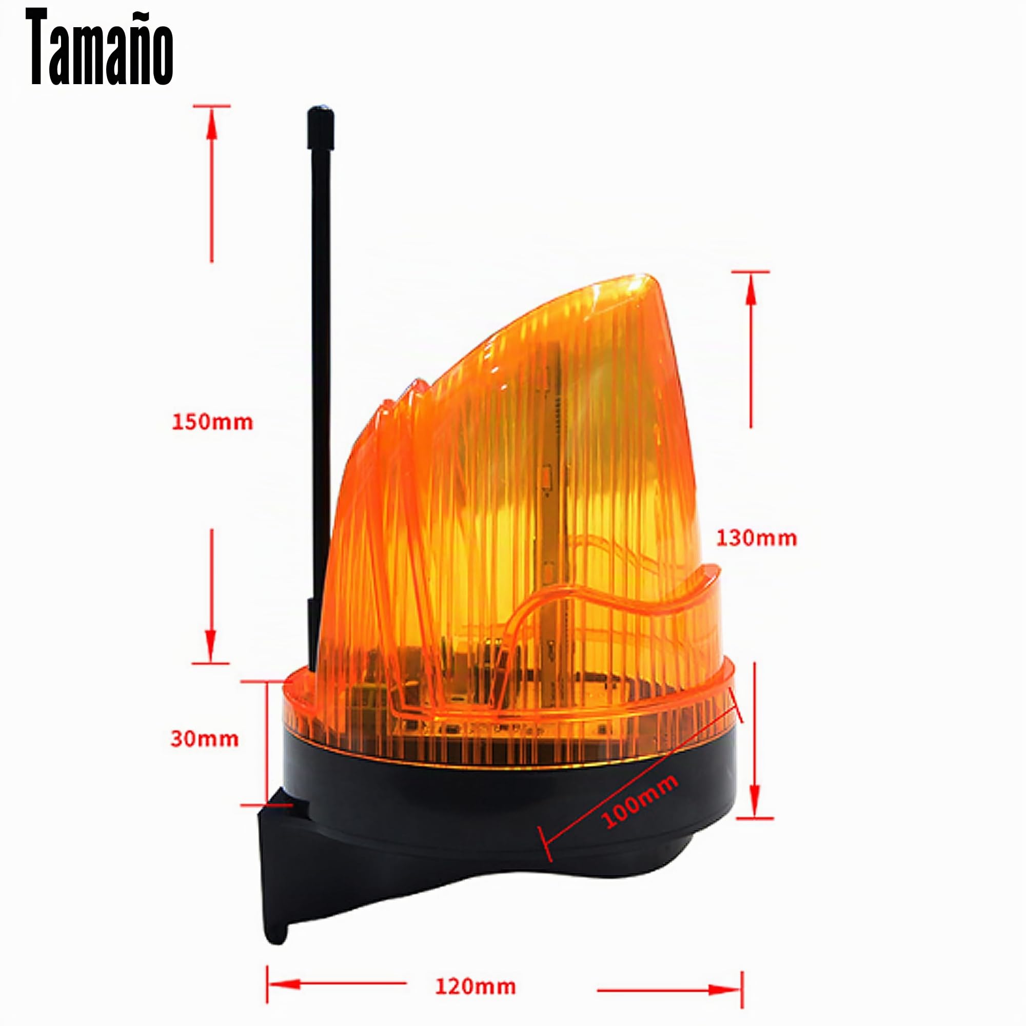 Intermitente para puerta automática 220 V universal con antena 433,92 MHz intermitente LED AC/DC 12 V – 265 V largo voltaje, impermeable, con soporte de instalación