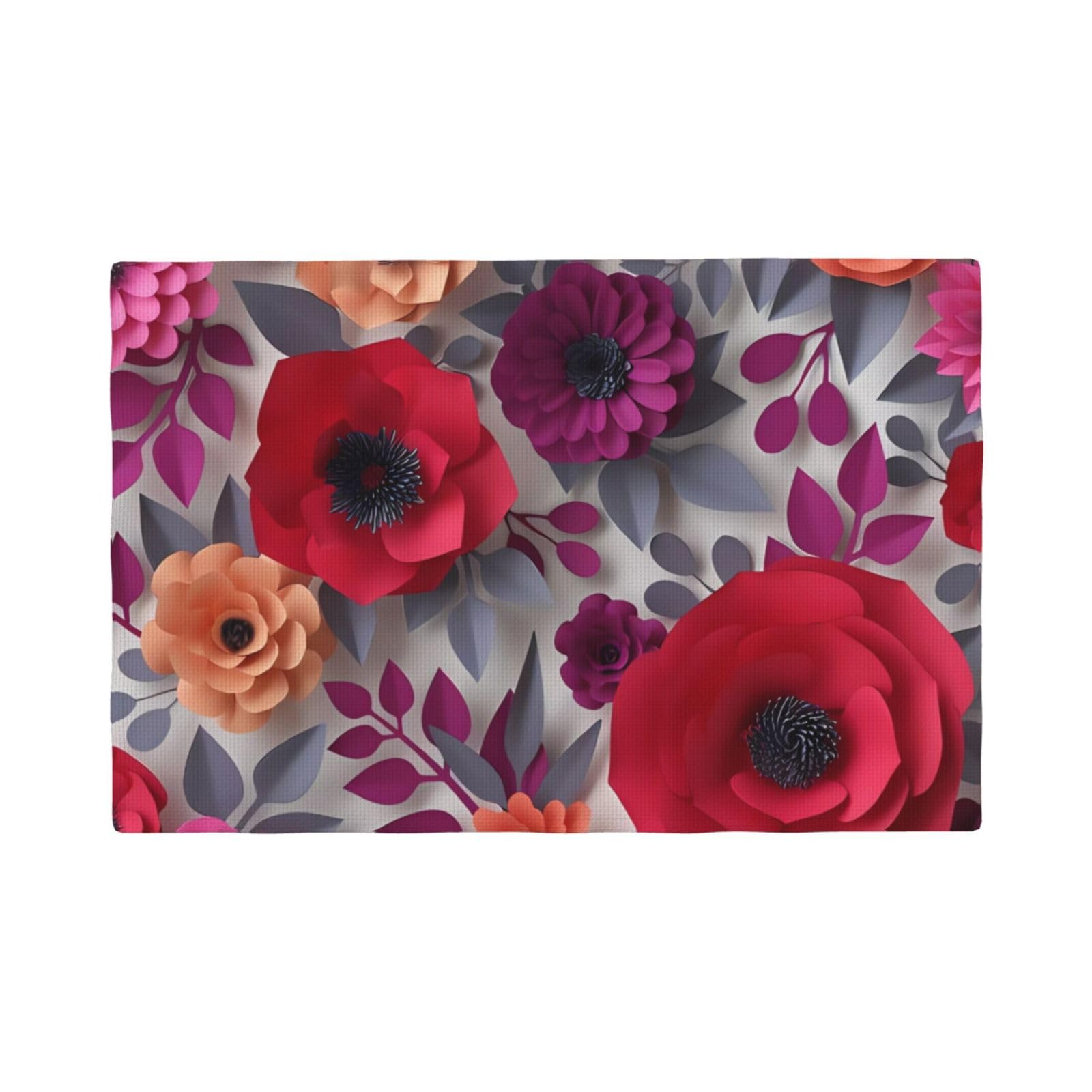 Set de table lavable en lin rouge et rose pour protéger la table des plats chauds et taches