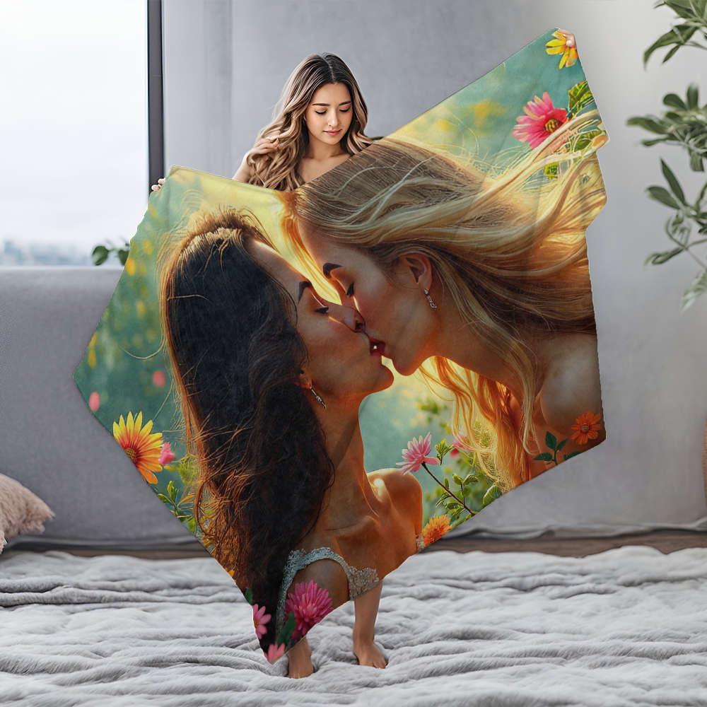 Grande couverture fleurs colorées pour réchauffer vos soirées cocooning à deux