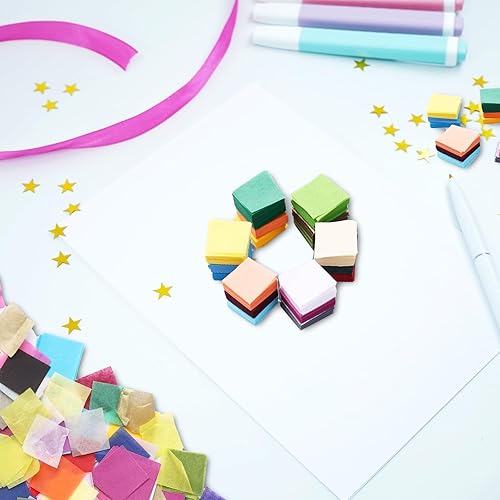 Miniatura 7 de 5400 piezas de papel de seda cuadrados de 1 pulgada, 36 papeles de seda de colores surtidos para manualidades, papel de seda multicolor a granel