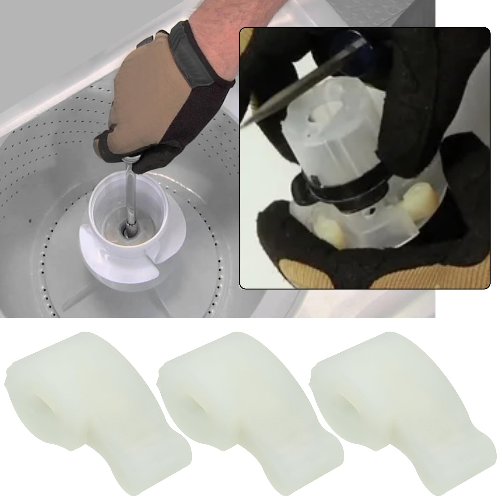 YINETTECH 8pcs Washer Agitator Replacement Accessories 80040 Compatible with Whirlpool Compatible with Roper Compatible with KitchenAid - Image 2