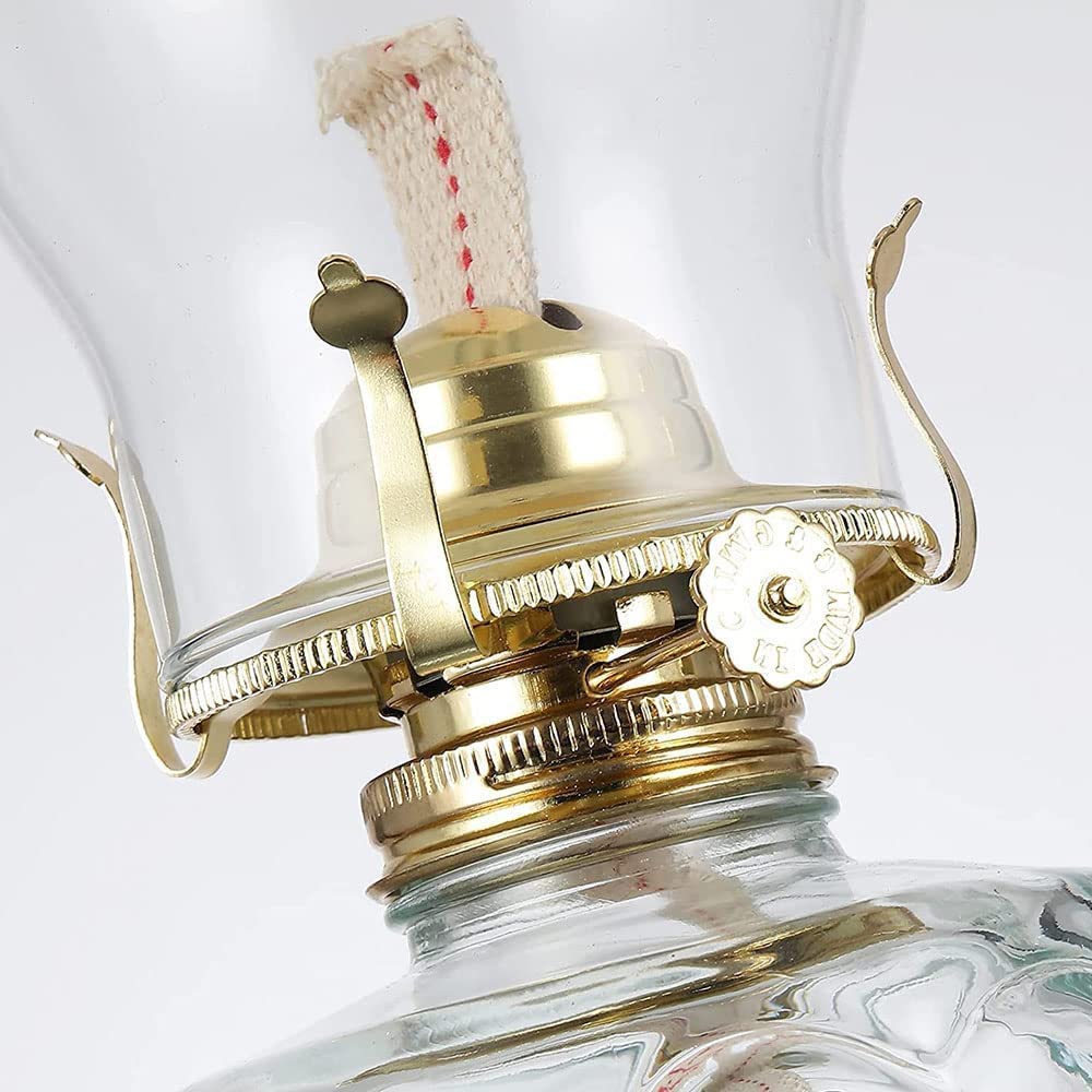 Lampes à huile pour l'intérieur, 12 chambres en verre avec poignée, design vintage pour éclairage d'urgence et extérieur, finition verre transparent