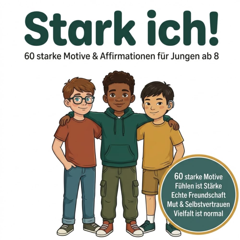 Stark ich!: 60 starke Motive & Affirmationen für Jungen ab 9 – Mut, Gefühle und Freundschaft entdecken
