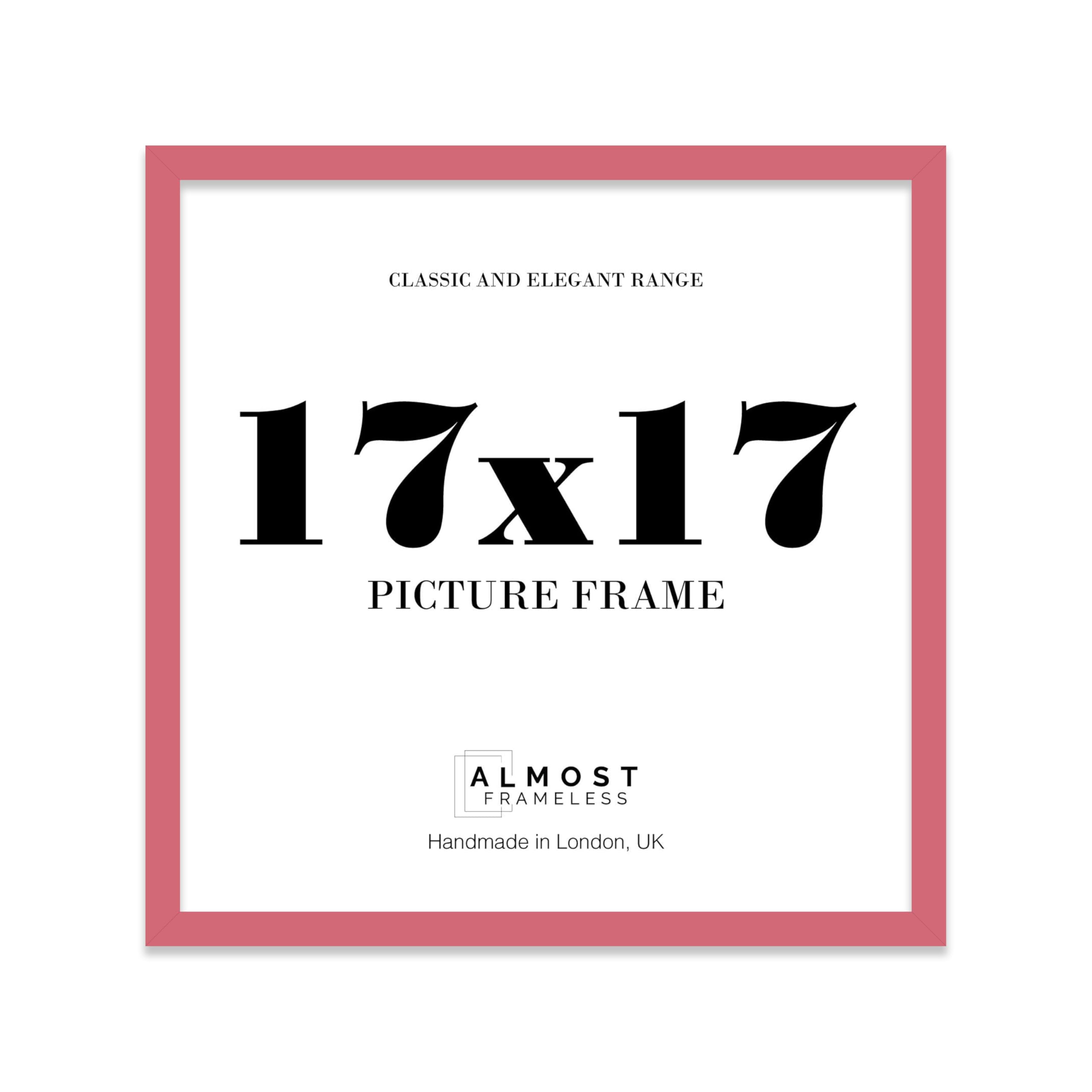 17x17 Pink Picture Frame for Square Photos, Posters, Prints & Artwork, (10.2 x 15.2cm) Wall Display Modern Photo Frame for Home, Office, Gallery Wall, 1 Pack