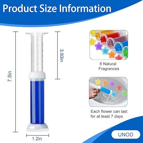 Vista 3 de 96 Pack Toilet Gel Stamps, 8 Fresh Scents Long-Lasting Bathroom Freshener & Cleaner Each Stamp Lasts 12 Days Easy-Press Applicator for Home