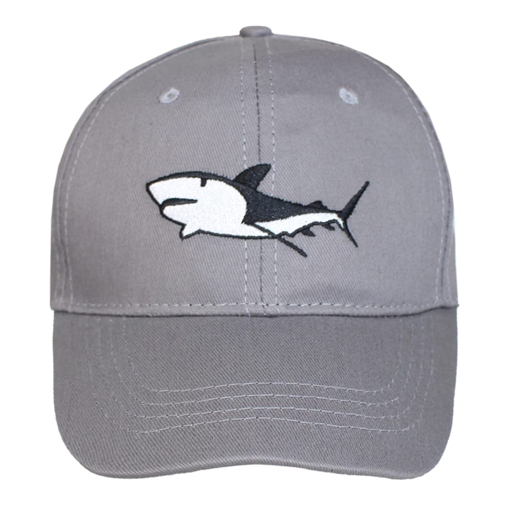 Teddyt's Grey Children's Embroidered Shark Baseball Cap Sun Hat (As8, Age, 2_Years, 4_Years, )