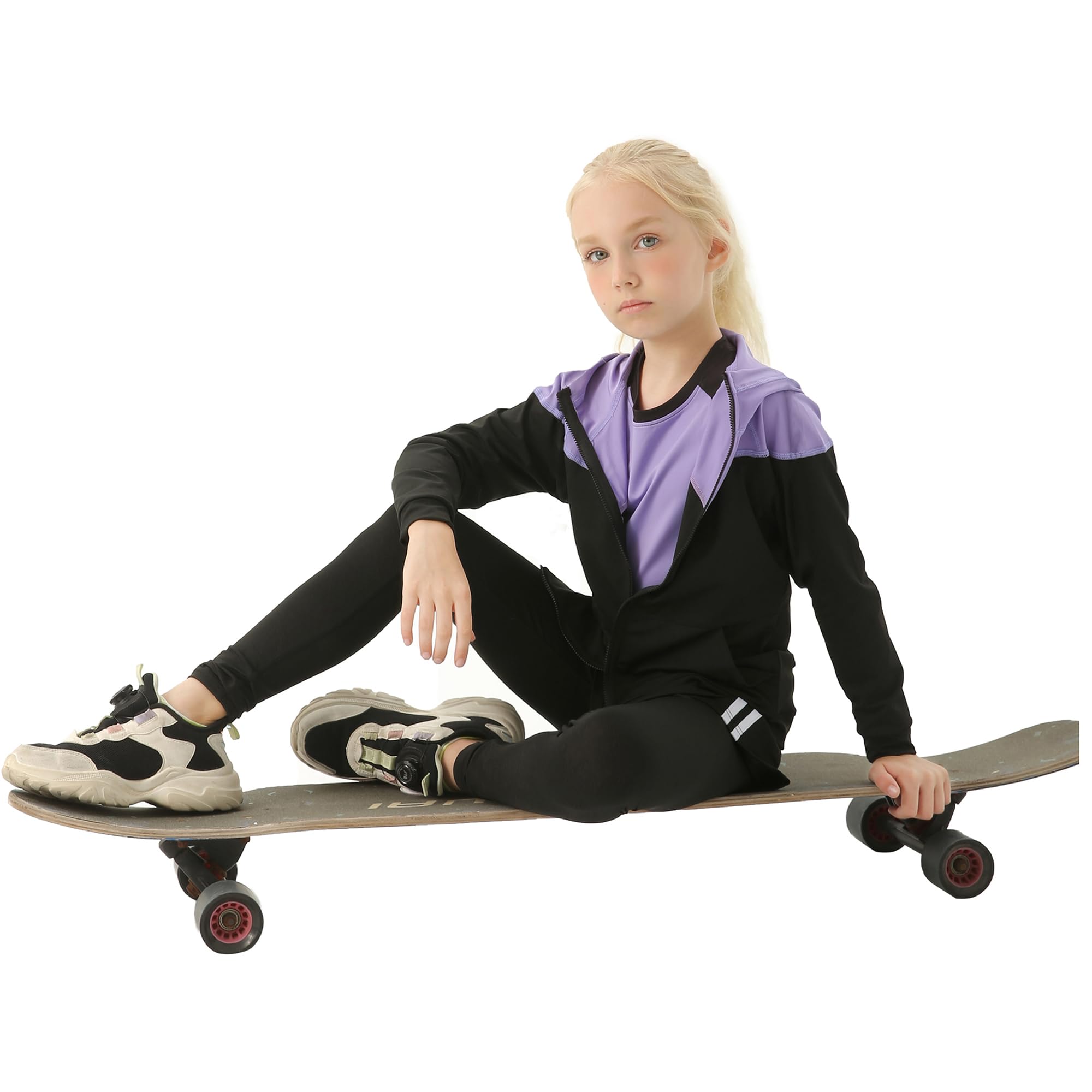 Dziecięcy dres treningowy dla dziewczynek, 3-częściowy dres sportowy, zestaw odzieży do joggingu, strój rekreacyjny (koszulka + spodnie), trening, bieganie, trykoty, joga (proszę wybrać