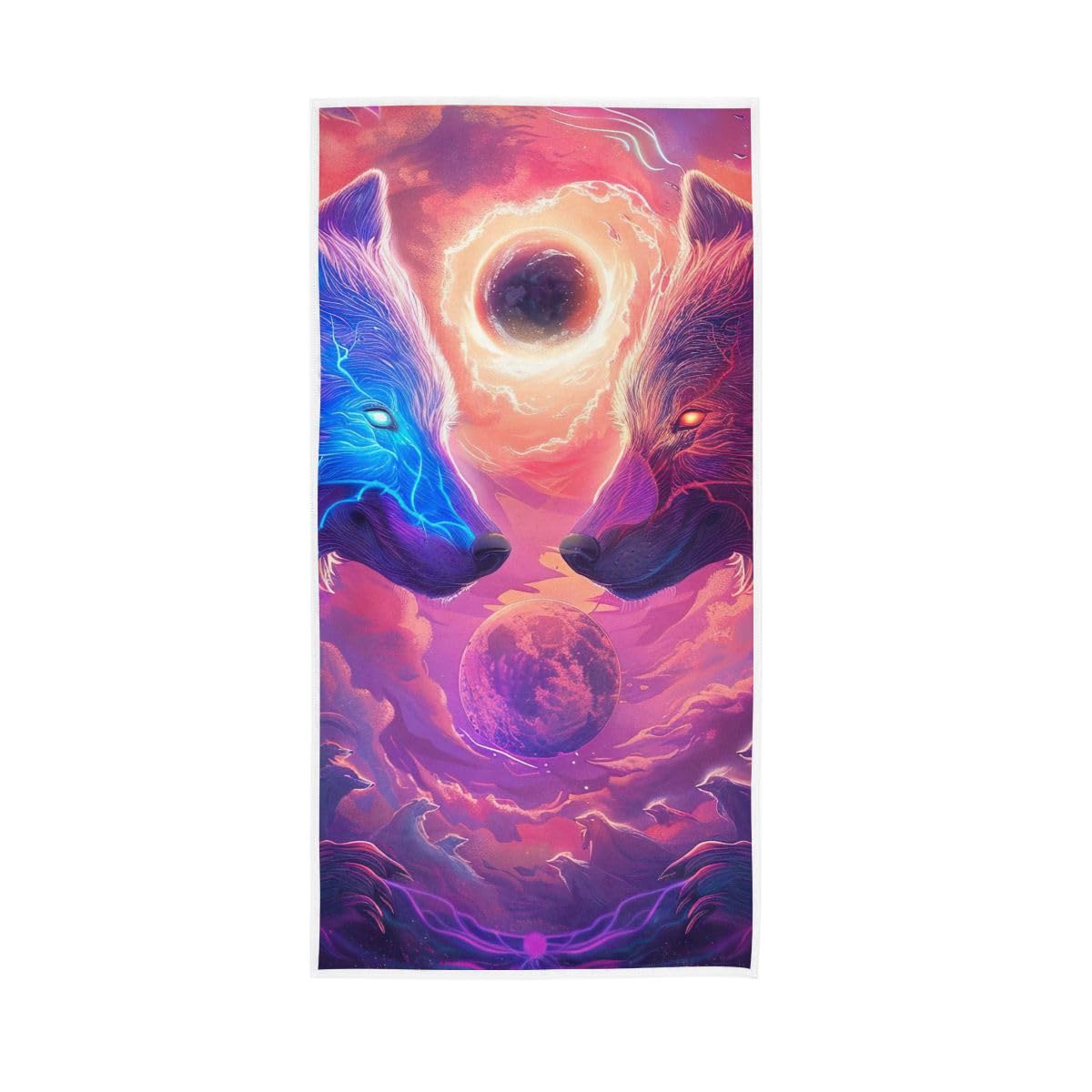 HUYGD Hostile Wolves Hand Towels, 15 x 30 Inches, Soft Highly Absorbent Towels for Bathroom Gym Hotel