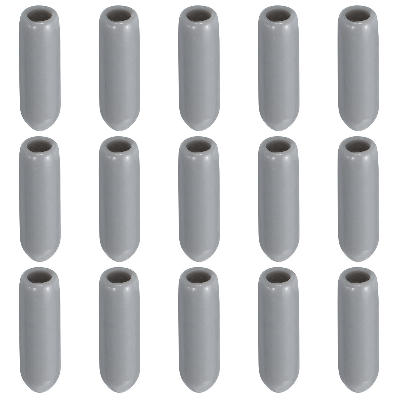Rebower 100 Pack Screw Thread Protector Cover Rubber End Caps, [for Screw, Bolt, Rod End Cap] - 1/8 inch(3mm) Inner Dia/Grey