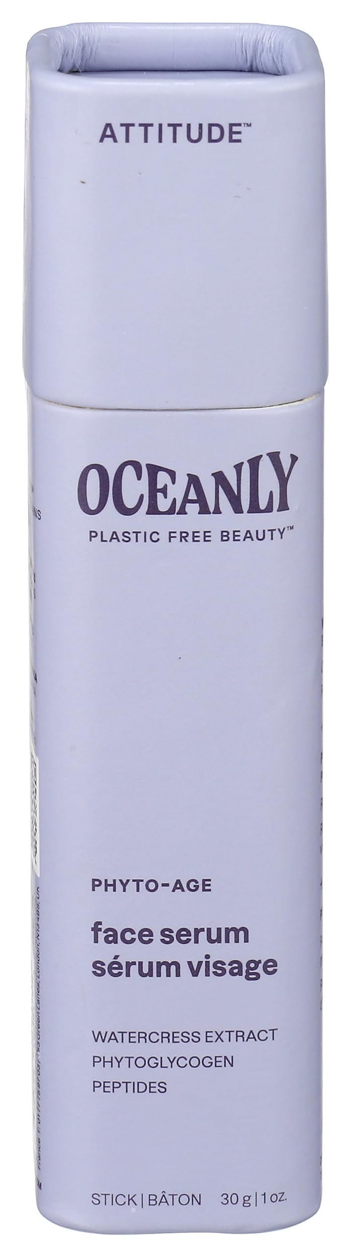 ATTITUDE Oceanly Face Serum Stick, EWG Verified, Plastic-​free, Plant and Mineral-​Based Ingredients, Vegan Skin Care Products, PHYTO AGE, Unscented, 30 grams