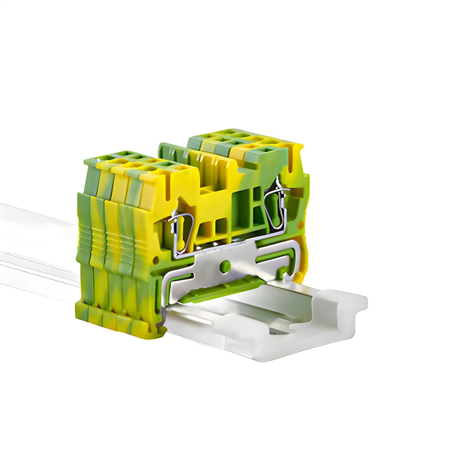 10Pcs ST-1.5PE Din Rail Terminal Blocks Connectors Pull Type Spring Cage Connection Ground Terminal Blocks Screwless