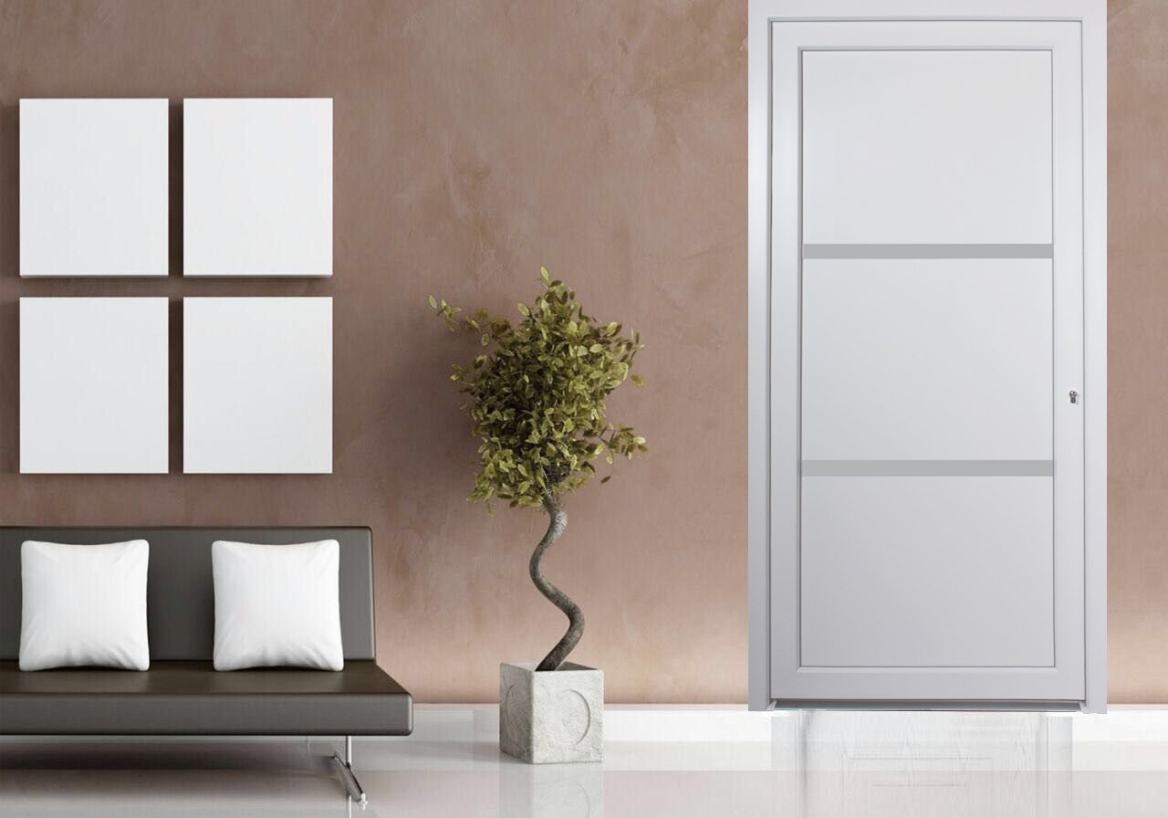 kuporta Kunststoff Haustür Carbo 88 x 200 cm DIN links weiß mit Drücker-Set und Montage-Set