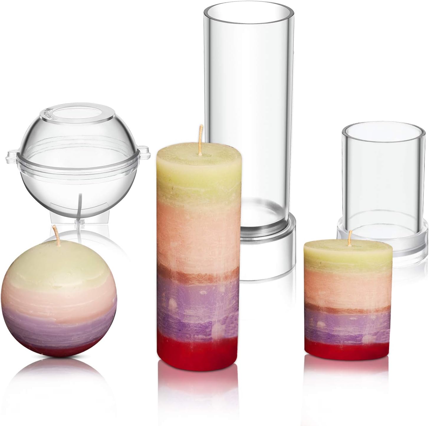 3 Pieces Plastic Candle Mold for Candle Making Set