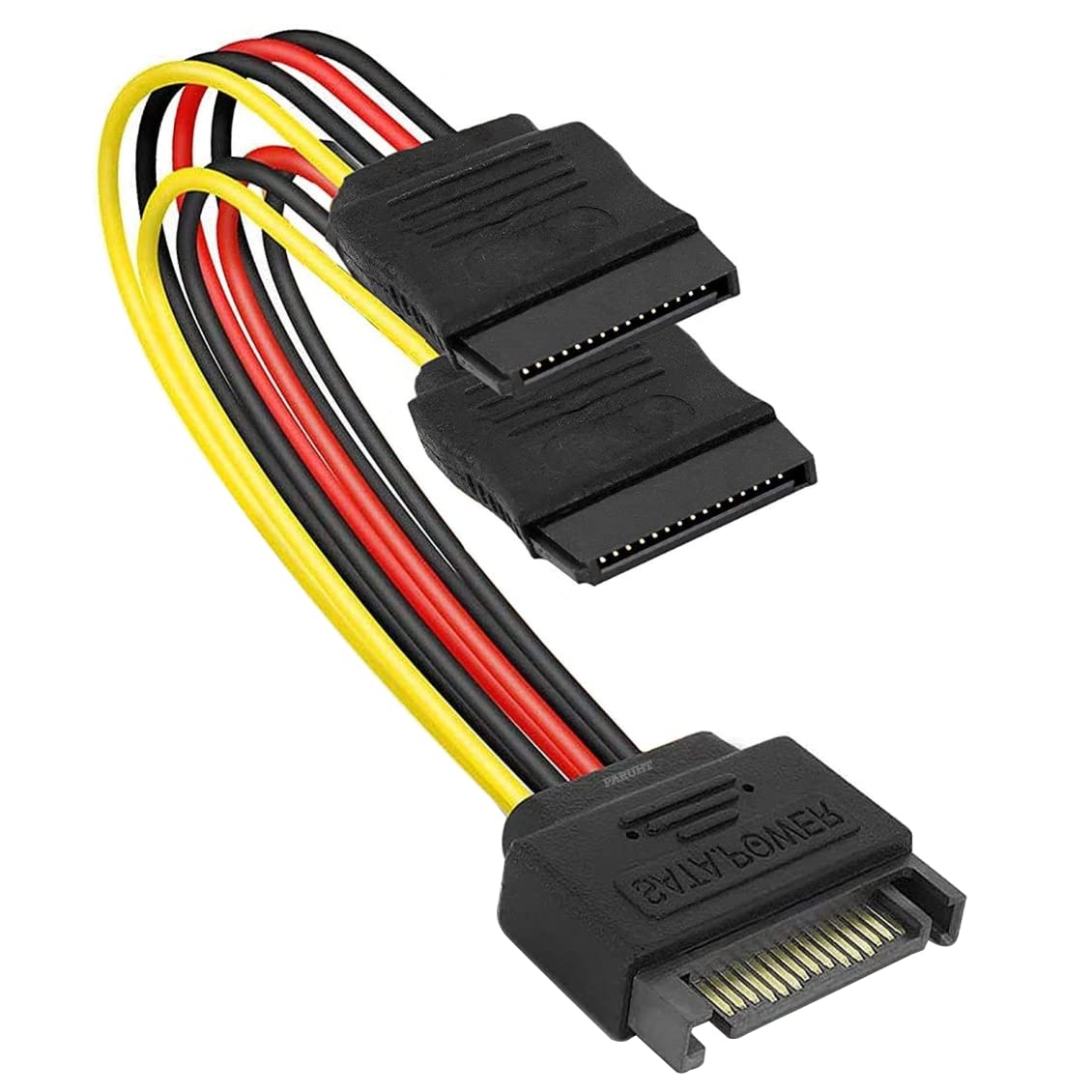 PARUHT 1PC SATA Y Splitter Power Cable 15 PIN Male to 2 X 15 pin Female Adapter Cable for HDD SDD DVD, Black YS1 (B0BD5TZJBK) Amazon Price History, Amazon Price Tracker