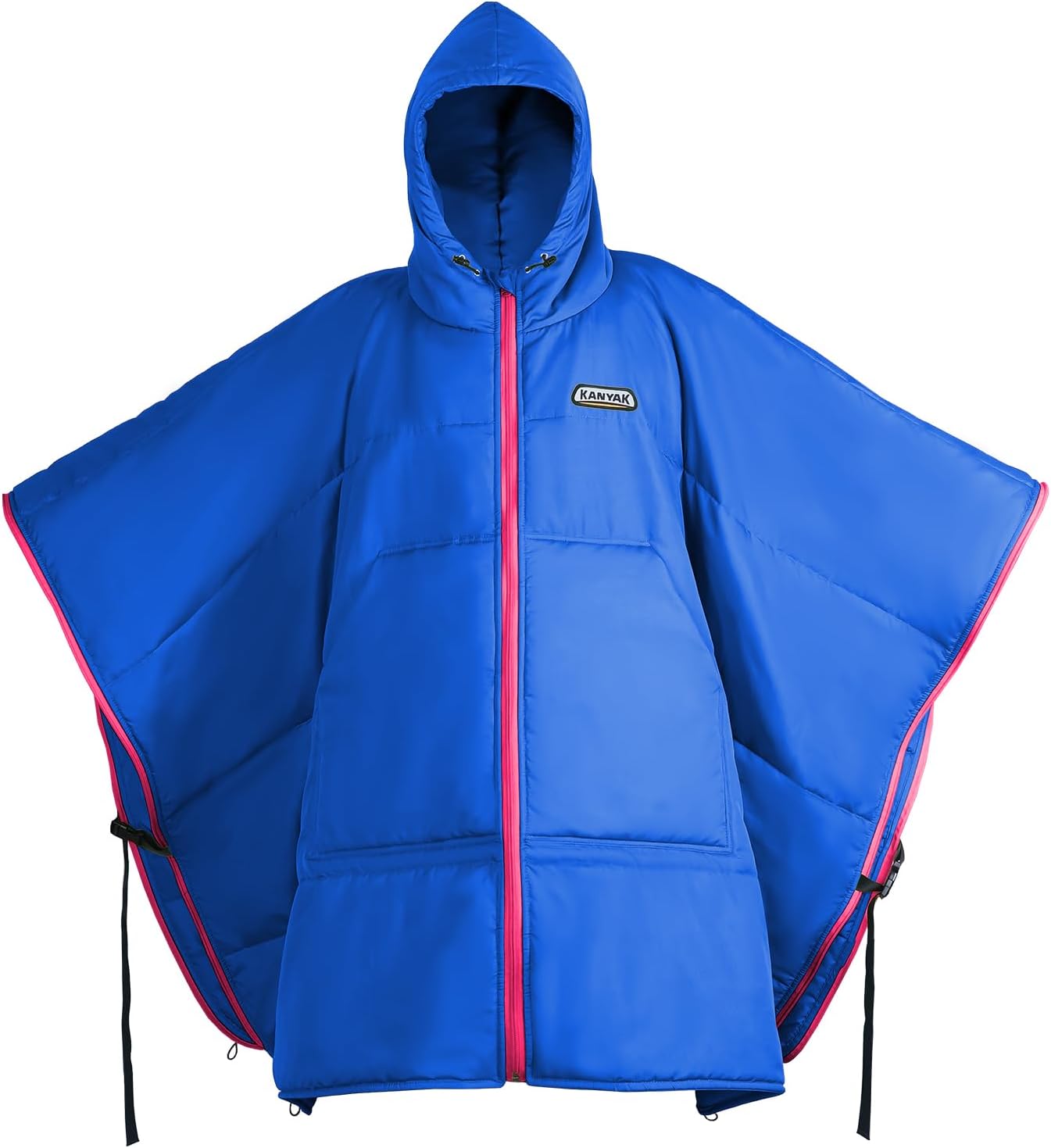 Camping Blanket Poncho, Large Wearable Blankets, 75 x 55 inch Cape, Windproof & Water-Repellent, Portable & Warm, for Outdoor, Sports, Travel, Car